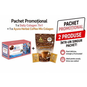 PROMO1 x Cofee Daily Colagen 7in1 +  1 x Ayura Herbal Coffee mix Colagen (15 plicuri)