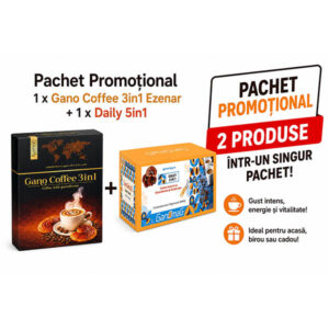 PROMO1 x Gano coffee 3in1 Ezenar + 1 x Cafea cu ganoderma si cordyceps daily 5in1