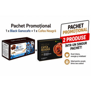PROMO1 x Black Gano Cafe Ginseng cu Ashwagandha  + 1 x Cafea Neagră cu Ganoderma